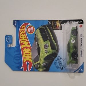 2018 Bentley Continental GT3 Hot Wheels Nightburnerz 1/10 Lime Green Diecast